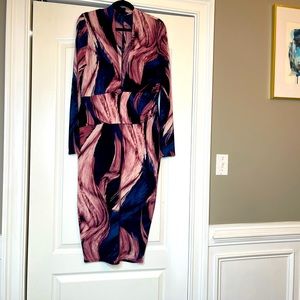 Artistic Side MIDI dress Mauve/Navy
